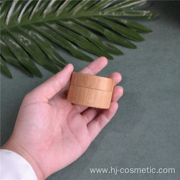 Wholesale 100g 50g 30g Environmental whole cover bamboo cream jars with glass inner and PP hand pads